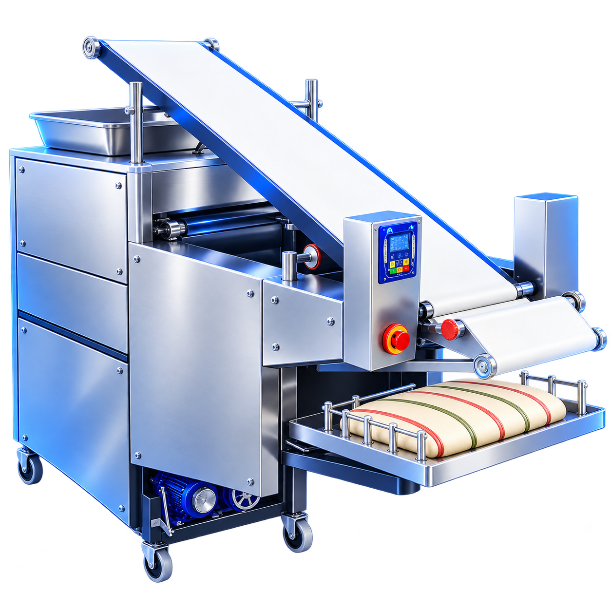 Automatic dough sheeting and cutting machine